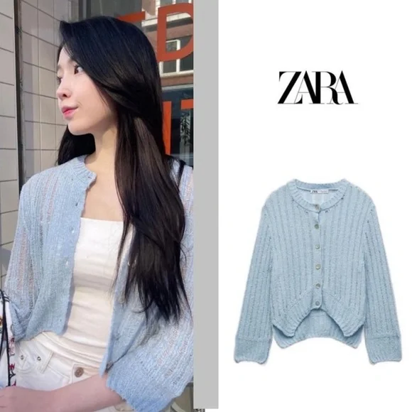 🩵OPEN KNIT CARDIGAN - Picture 4 of 13